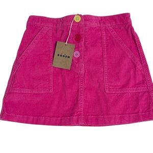 Mini Boden Pink Corduroy Skirt 6-7y NWT